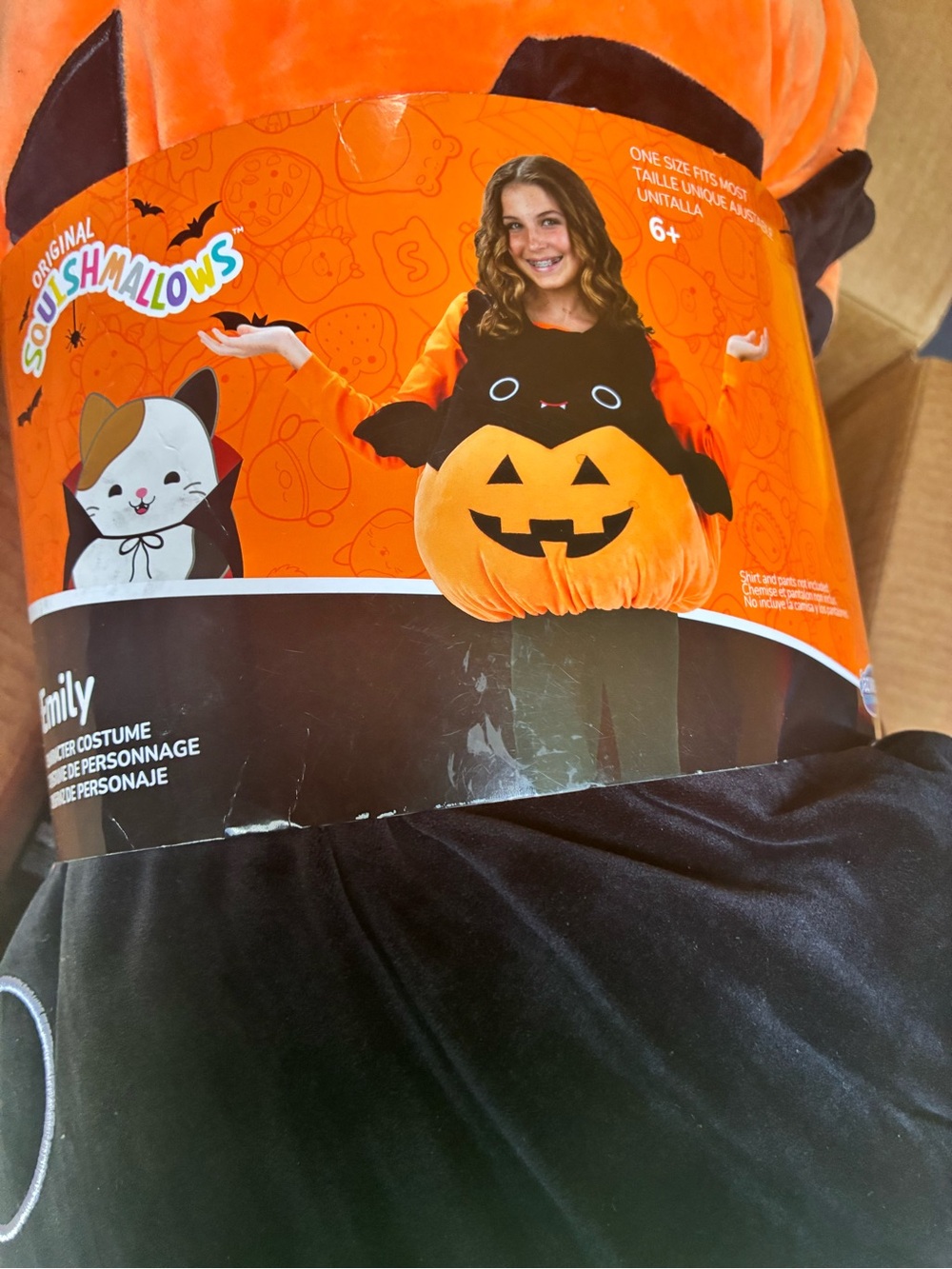 Squishmallows Orange & Black Pumpkin Plush Kids Costume